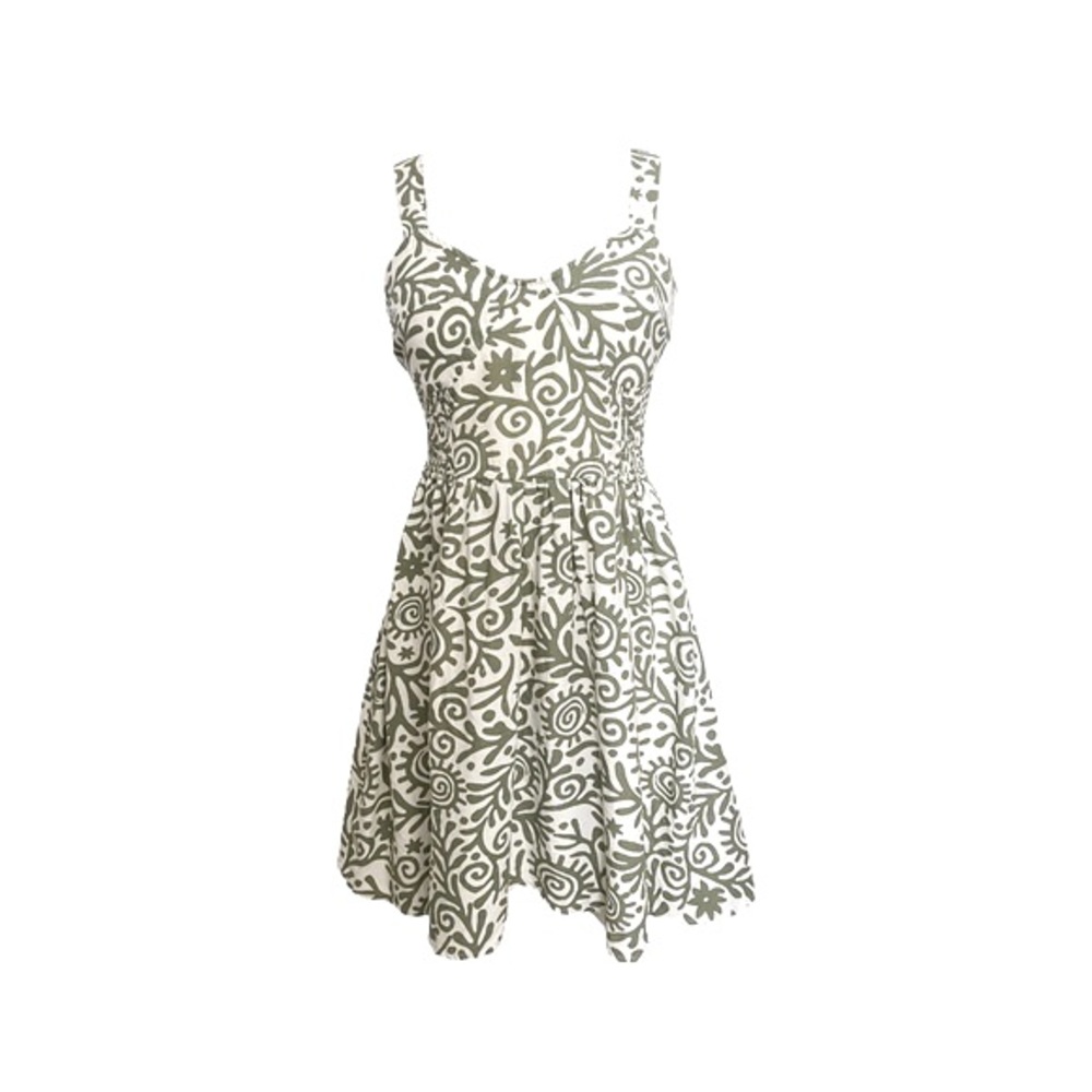 Botanical Patterned Sleeveless Dress